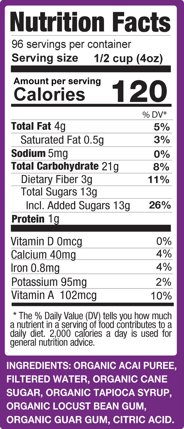 Organic Acai Traditional Blend Scoopable Tub