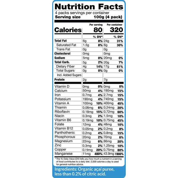 Acai Pure and Unsweetened Fruit Packs